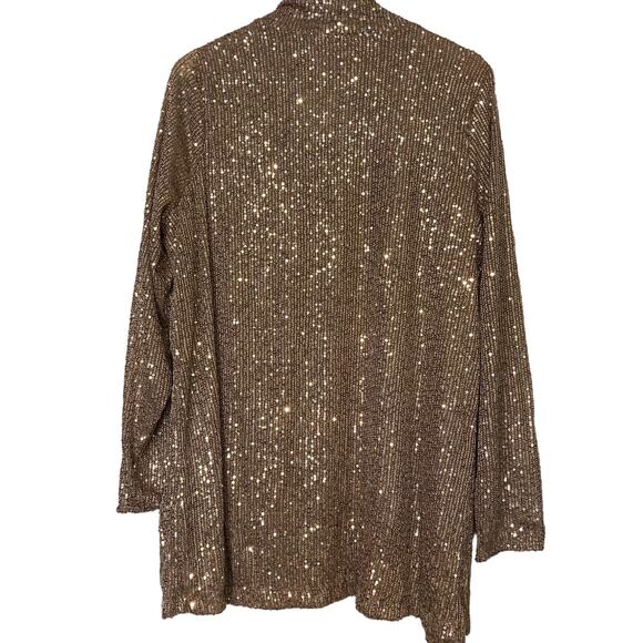 A624266 JINGLE BELLES by Kim Gravel Sequin Mesh Open Front Topper Bronze L - Picture 4 of 6